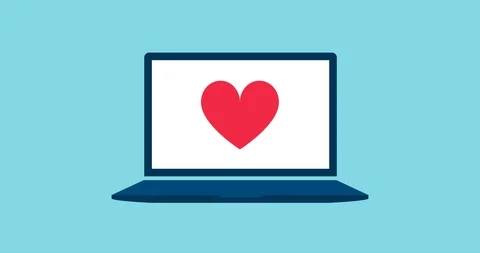 Heart beating on a laptop screen Stock Footage 118091214