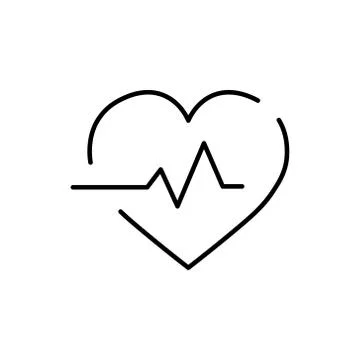 Heart beating line icon Stock Illustration