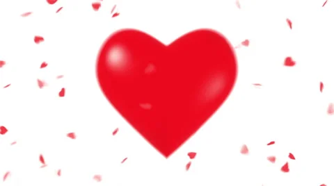 Heart beating (loop) with flying small hearts Stock Footage 45414535