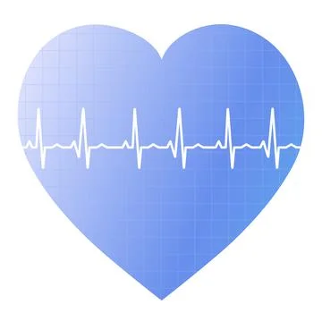 Heart with a beating pulse line on a white background - Vector Stock Illustration