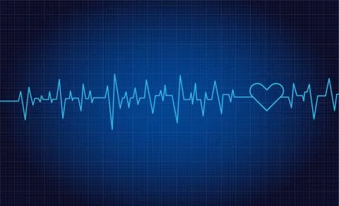 Heart beats lines rate Stock Illustration