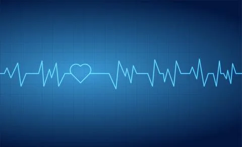 Heart beats pulse cardiogram grid lines background Stock Illustration