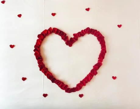 Heart on the bed Stock Photos