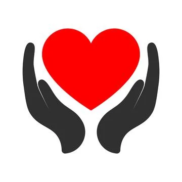 Heart between hands line style icon vector design Stock Illustration