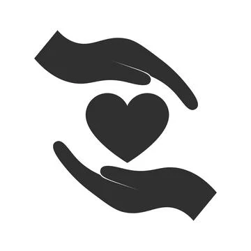Heart between two hands icon. Icon for mobile applications or for websites in Stock Illustration