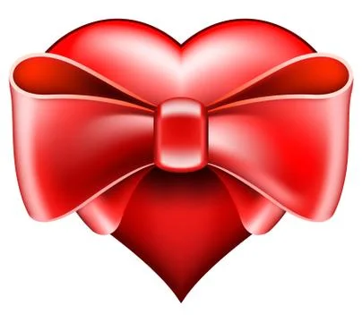 Heart with big bow Stock Illustration