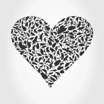 Heart a bird Stock Photos