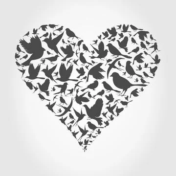 Heart a bird2 Stock Photos