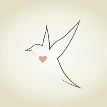 Heart a bird5 Stock Photos