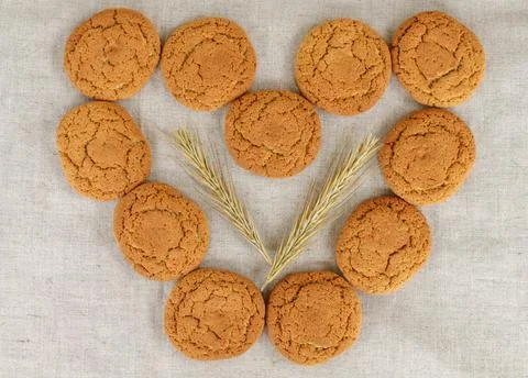 Heart from biscuits Stock Photos