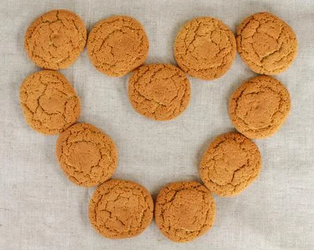 Heart from biscuits Stock Photos