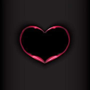 Heart on black background 库存插图