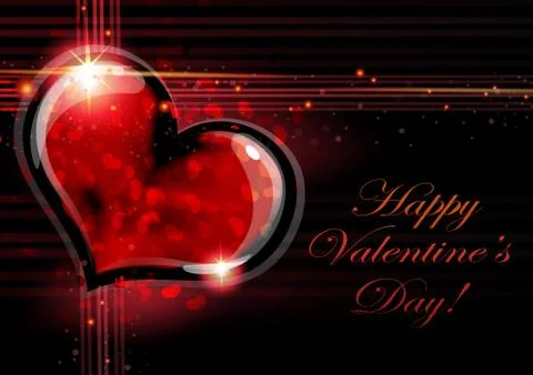 Heart on black background Stock Illustration