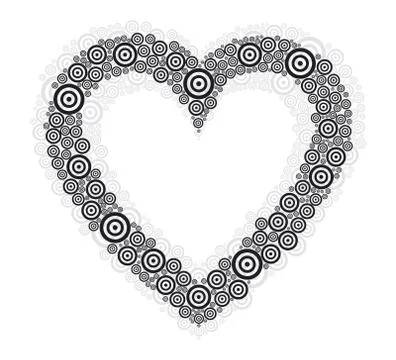 Heart black circle Stock Illustration