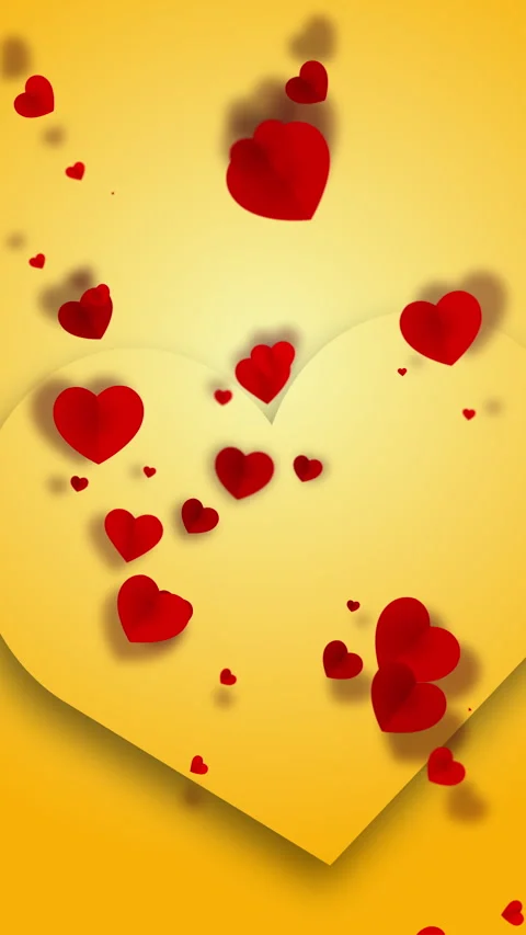 Heart with blank empty copy space for text. Animation yellow background Stock Footage 301055056