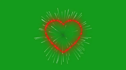 Heart blast motion graphics with green screen background Stock Footage 130938693