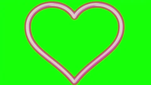 Heart blinking animation with red neon glow on green screen background 库存影片 314260250
