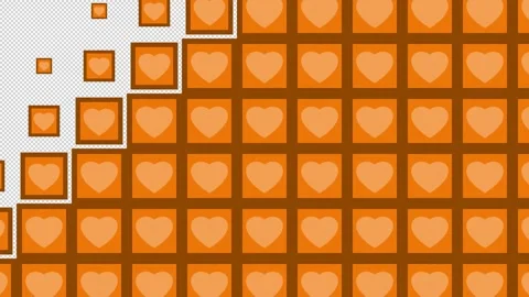 Heart Block tile wave Transitions. 1080p - 30 fps - Alpha Channel (6) Stock Footage 256087757