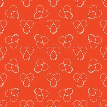 Heart with Blood Drop vector concept red line seamless pattern Stock Illustration