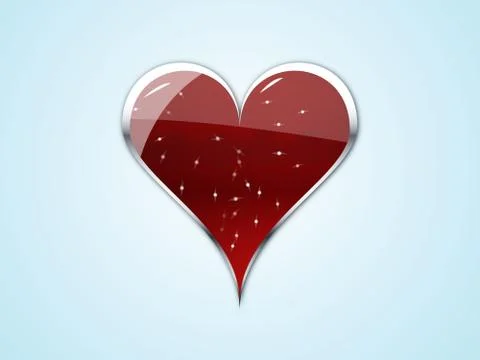 Heart on blue background Stock Illustration