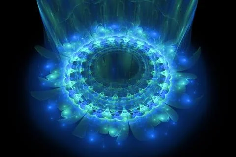 The heart of blue mandala Stock Illustration