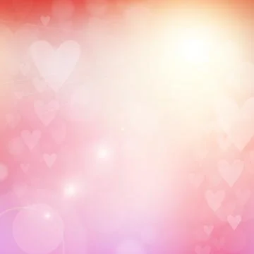 Heart blur vector background with bokeh lights Ilustração Stock