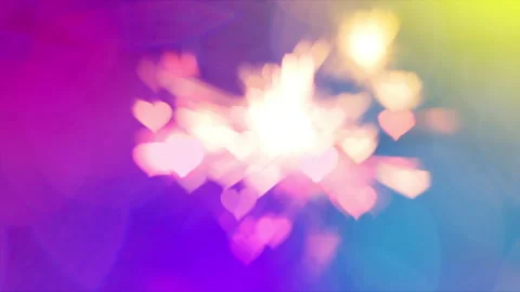 Heart bokeh with colourful background Stock Footage 145241663