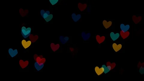 Heart Bokeh Multicolor Lights STATIC Stock Footage 84712735