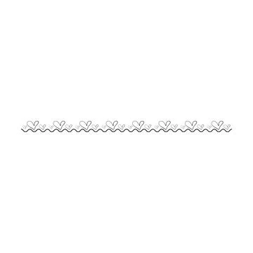 Heart border frame divider in horizontal line design vector illustration gr.. Stock Illustration