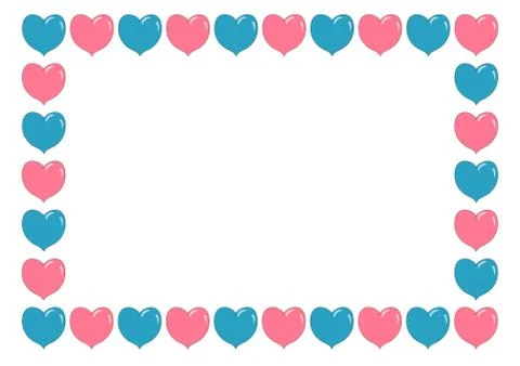 Heart border Illustrazione stock