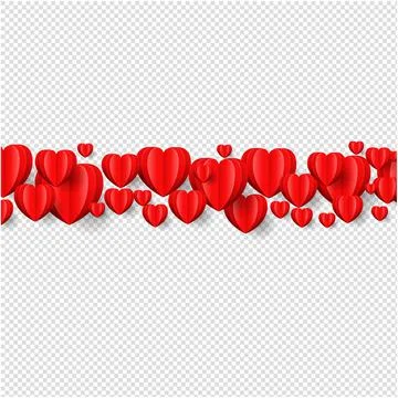Heart Border Isolated Transparent Background Stock Illustration