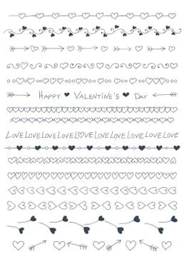 Heart borders Stock Illustration