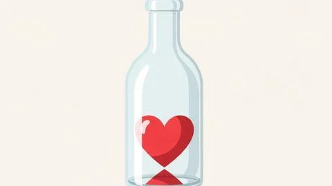 Heart in a bottle Illustrazione stock