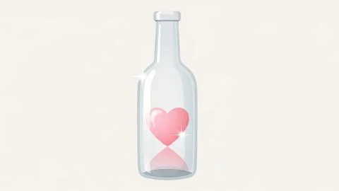 Heart in a bottle Stock Illustration