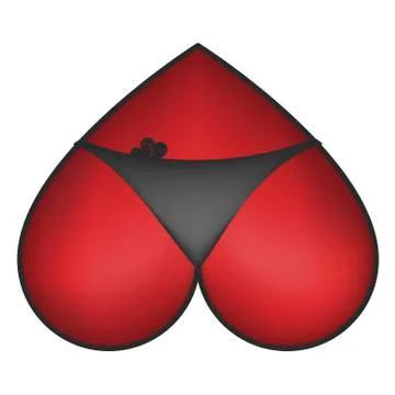 Heart bottom bikini suit, vector Stock Illustration