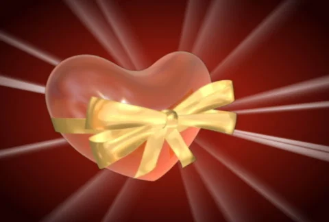 Heart with bow 02 ntsc Video stock 312093