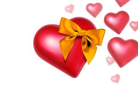 Heart with bow falling Stock Photos