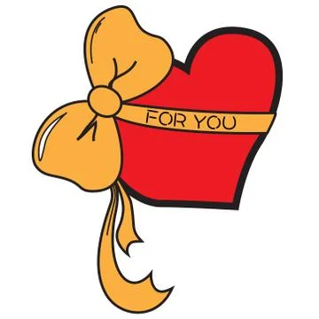 Heart with bow Stock Illustration