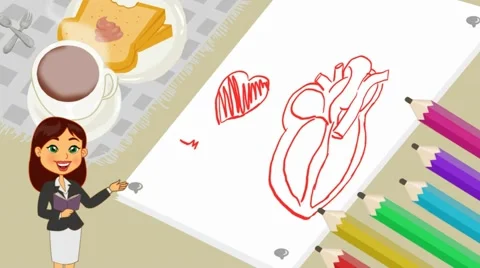 Heart  - Breakfast Background - teacher Stock Footage 60043537