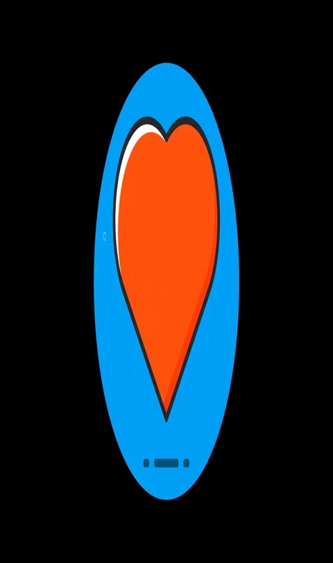 Heart Broken Premium flat icon animated with alpha channel Stock Footage 101584503