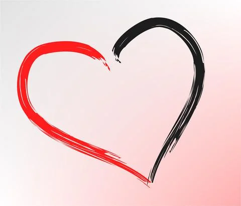 Heart brush Stock Illustration