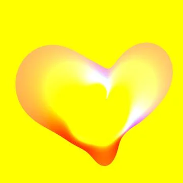 Heart bubble isolated on yellow background - artsy Stock Illustration