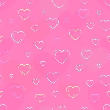 Heart bubble seamless pattern background pink flat Stock Illustration