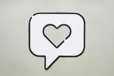 Heart bubble speech icon table Stock Illustration