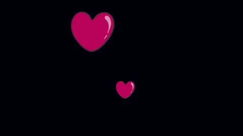 Heart bubbles flying on black background up,romantic cartoon,funny background in Stock Footage 270417960