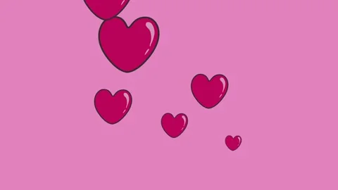 Heart bubbles flying on black background up,romantic cartoon,funny background in Stock Footage 270418142