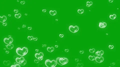 Heart bubbles green screen motion graphics Vidéo 136412256