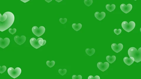Heart bubbles motion graphics with green screen background Stock Footage 134116408