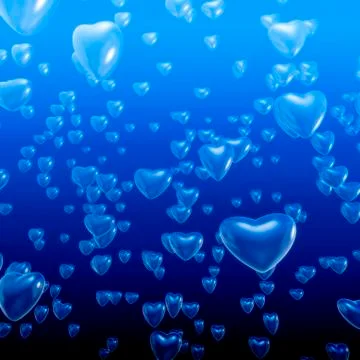 Heart bubbles underwater Stock-Illustration