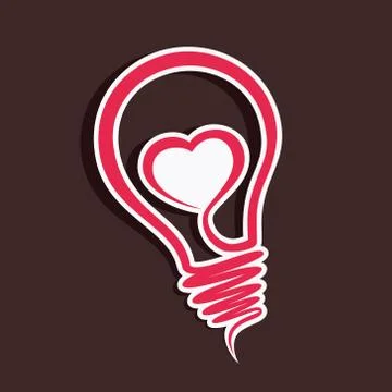Heart in bulb vector Stock Illustration